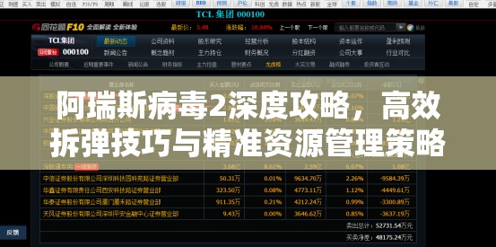 阿瑞斯病毒2深度攻略，高效拆弹技巧与精准资源管理策略