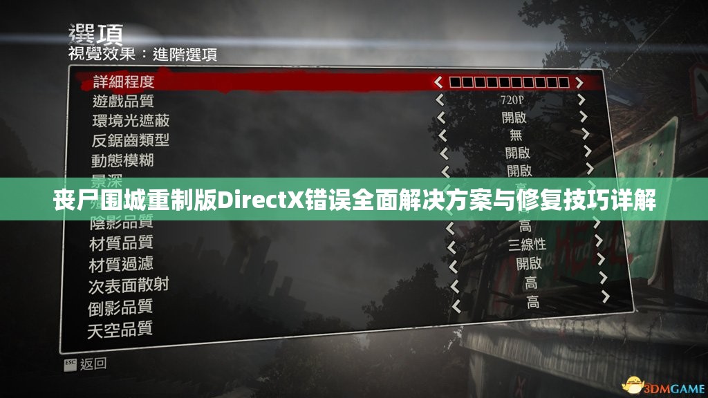 丧尸围城重制版DirectX错误全面解决方案与修复技巧详解