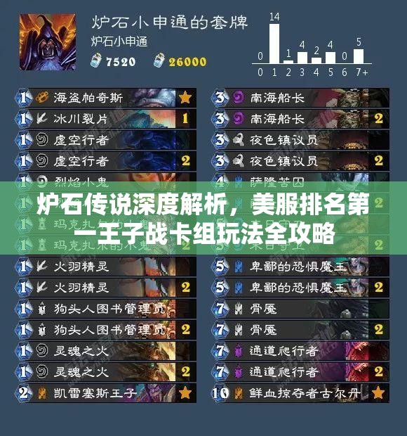 炉石传说深度解析，美服排名第一王子战卡组玩法全攻略